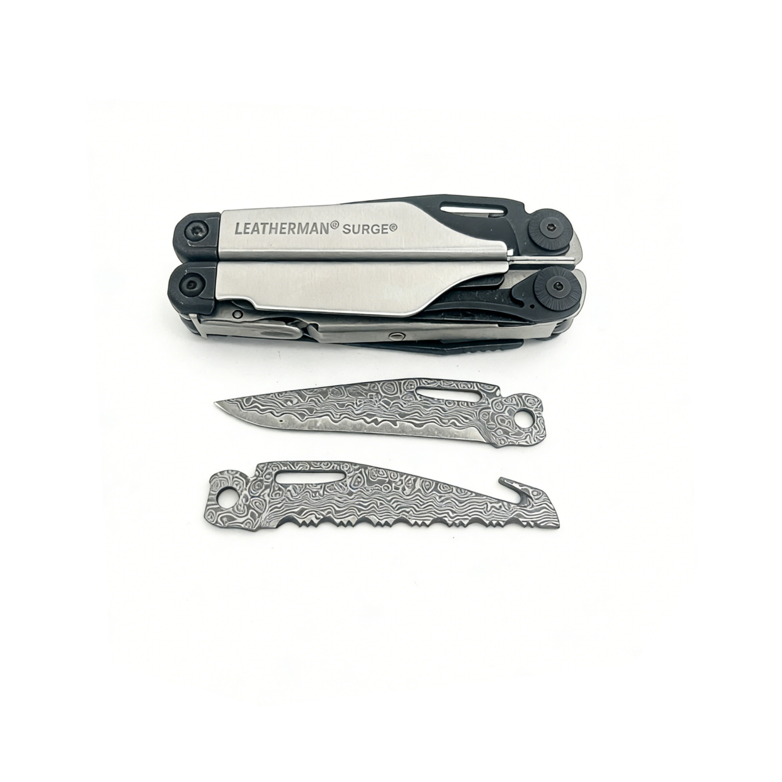 Leatherman SURGE VG10 Damascus Main +Saw Blade Set HRC60+ Razor Sharp Upgrade