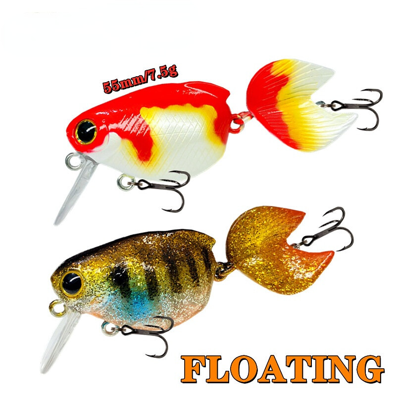 New Goldfish Floating Fishing Lure 55mm 7.5g Wobblers Crankbait Freshwater Bass