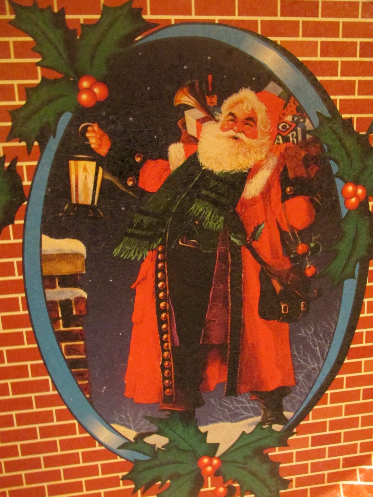 1993 Santa 13" Round Metal Serving Tray