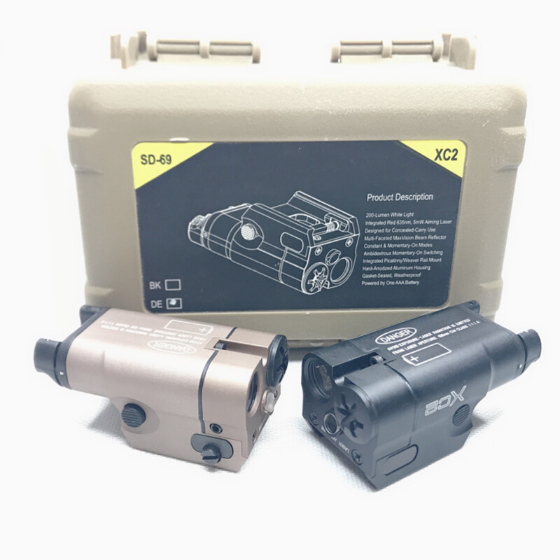 XC2 Tactical Light Compact Flashlight  for 20mm With Red Dot Laser