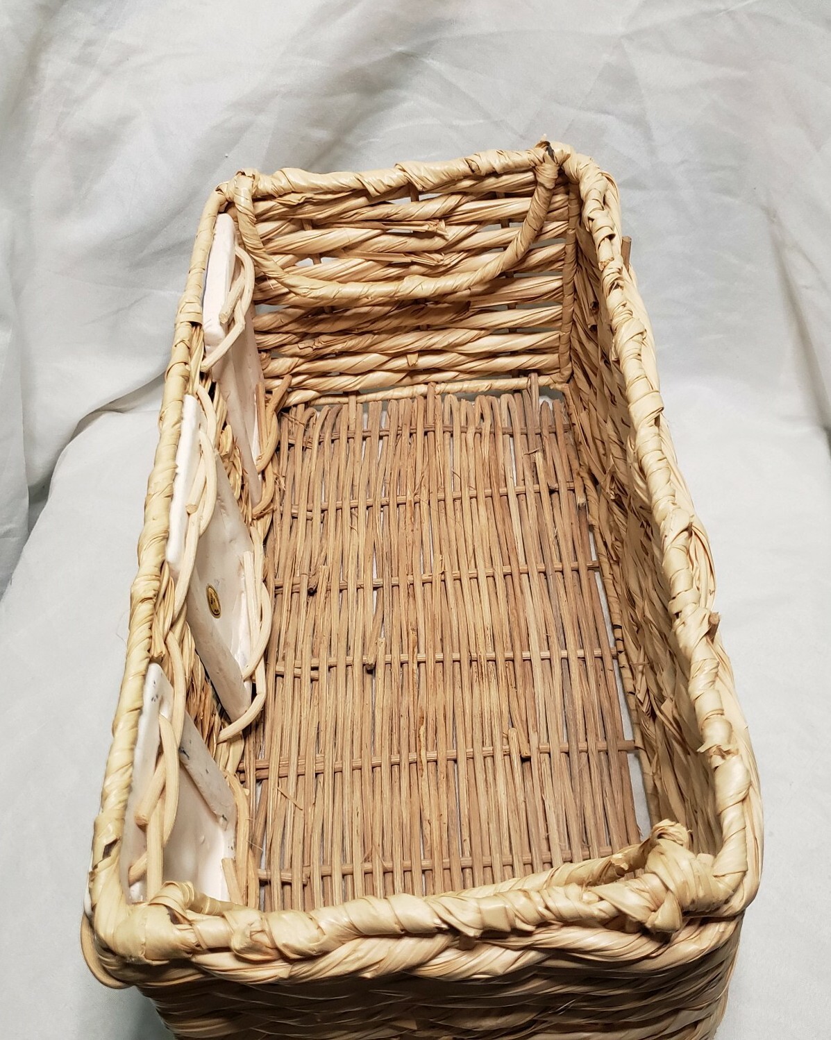 Beautiful Wicker Basket with Ceramic Tiles Floral Decor Philippines