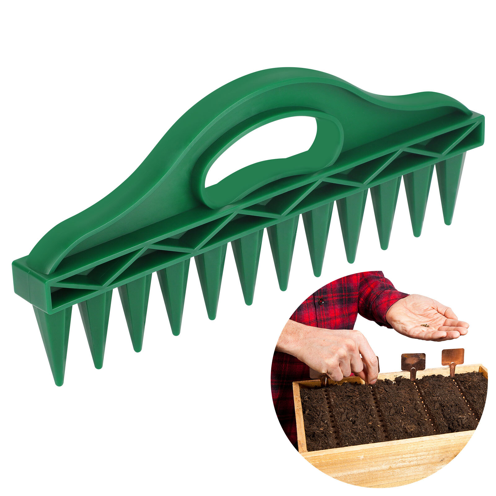 Garden Planter Punch Hand Dibber Plastic Manual Sower Hand Tool