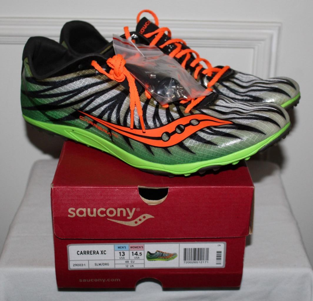 NEW Box Saucony Carrera XC UNISEX Track Field Spikes Shoes Sneakers M 13 W 14.5