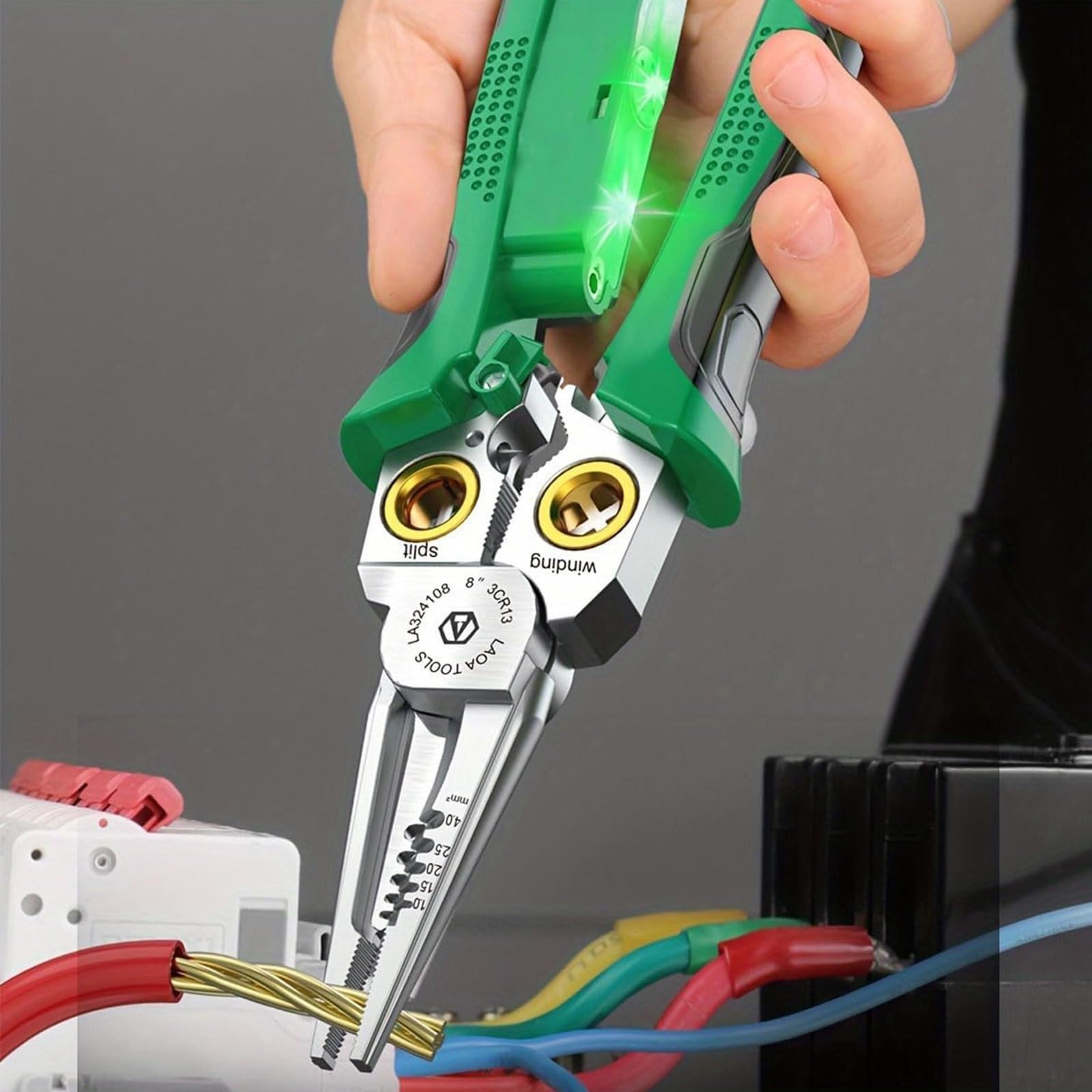 8-in-1 Wire Strippers with Electricity Measurement Function, Multi-Functional...