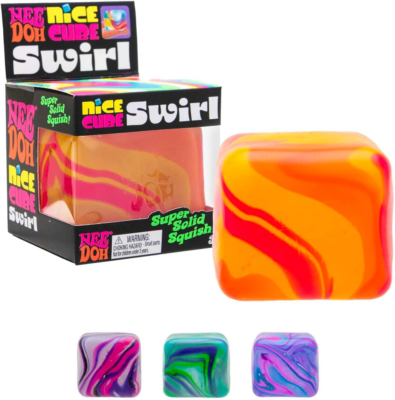 Nice Cube Swirl - Sensory Toy with a Super Solid Squish - Unique, Swirling Color