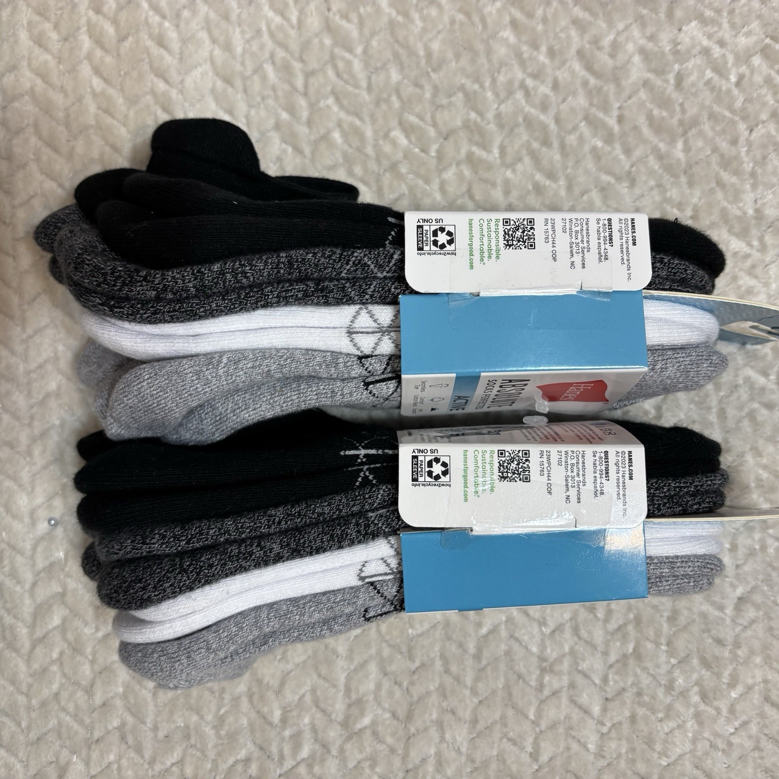 Women’s Hanes Absolute Active No Show Tab Socks 8pr Size 5-9 Multicolor