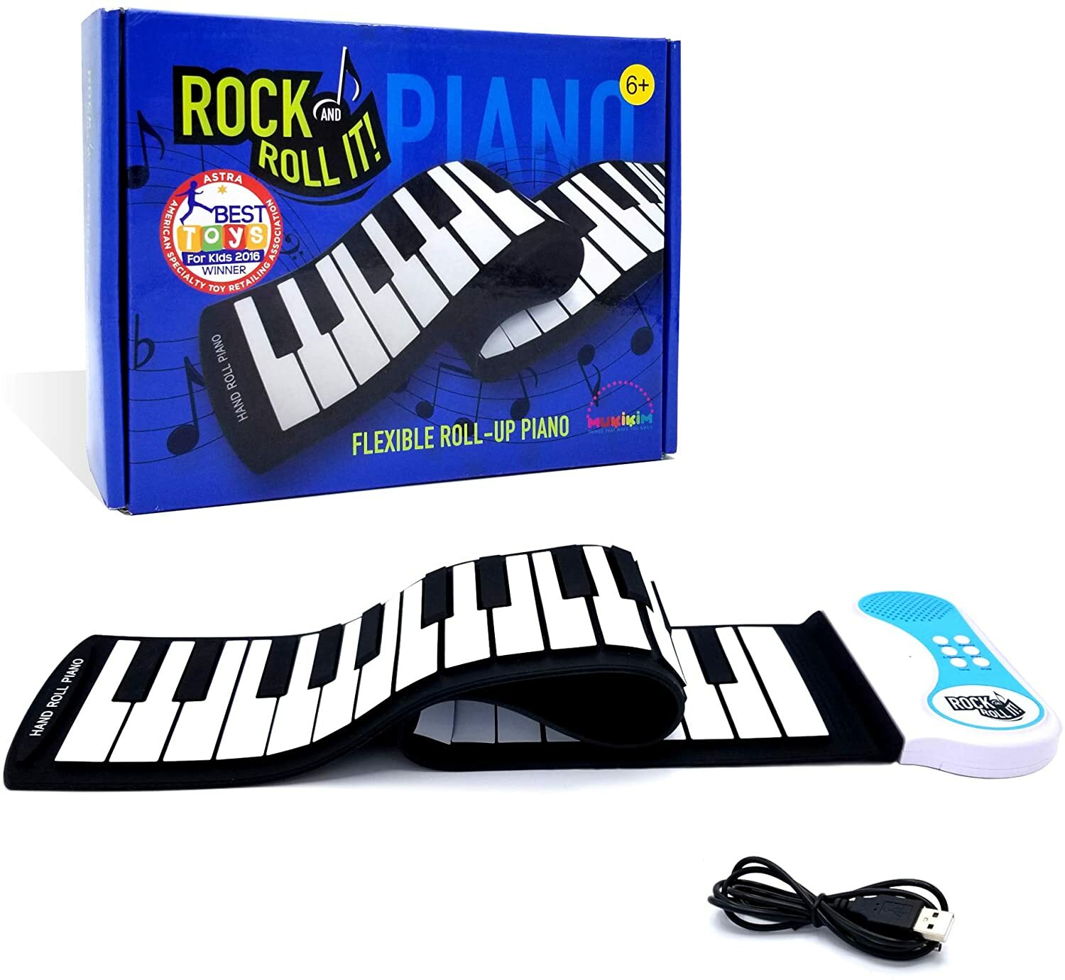 MUKIKIM Rock and Roll It - Piano. Roll Up Flexible Classic Piano Keyboard for Ki