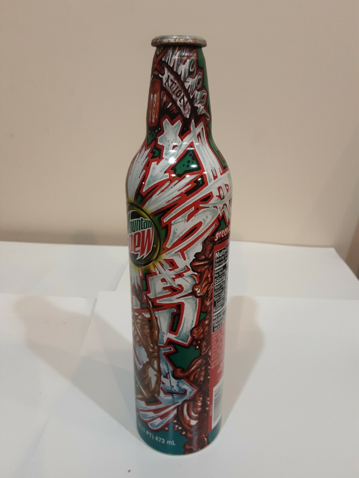 MOUNTAIN DEW GREEN LABEL ART ALUMINUM BOTTLE NO CAP