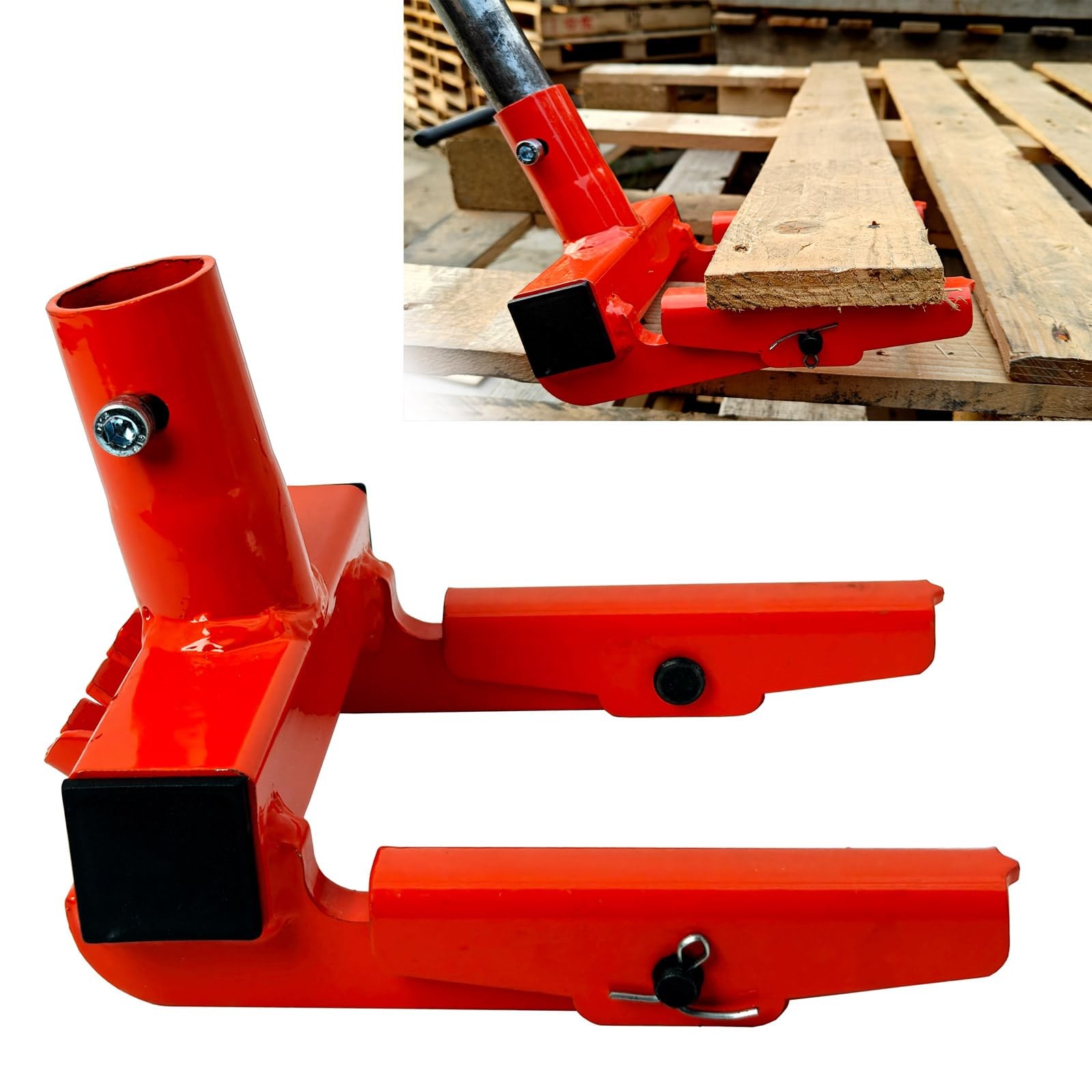 WujinJoy Pallet Buster Tool, Deck Board Remover for Demolition, Orange