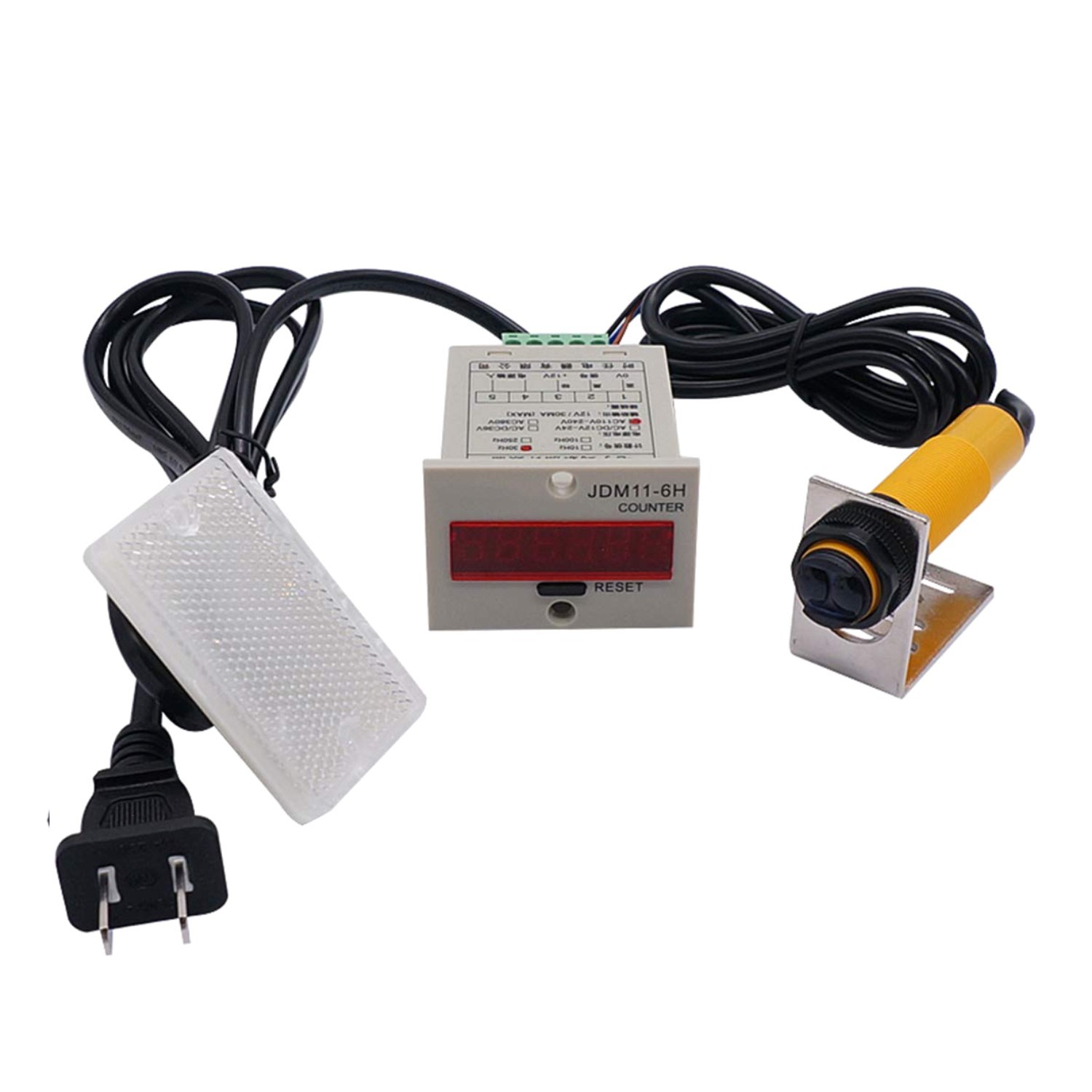 NPN NO Sensor Distance 2m Counter with Reflector + Holder