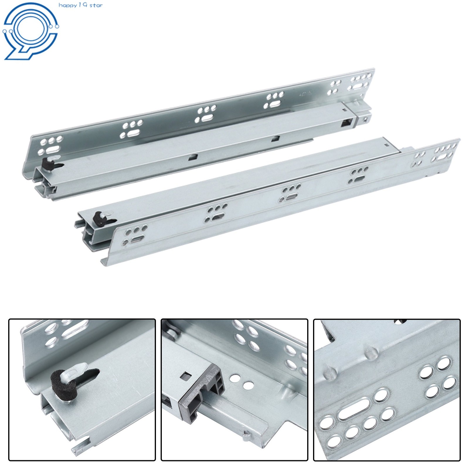 3D Adjustable Locking 18 Inch 100LB Undermount Drawer Slides Soft Close