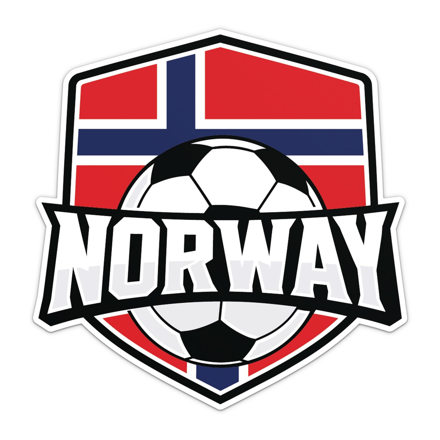 Norway Flag Soccer National Football Team Sticker Car Bumper Vinyl Decal