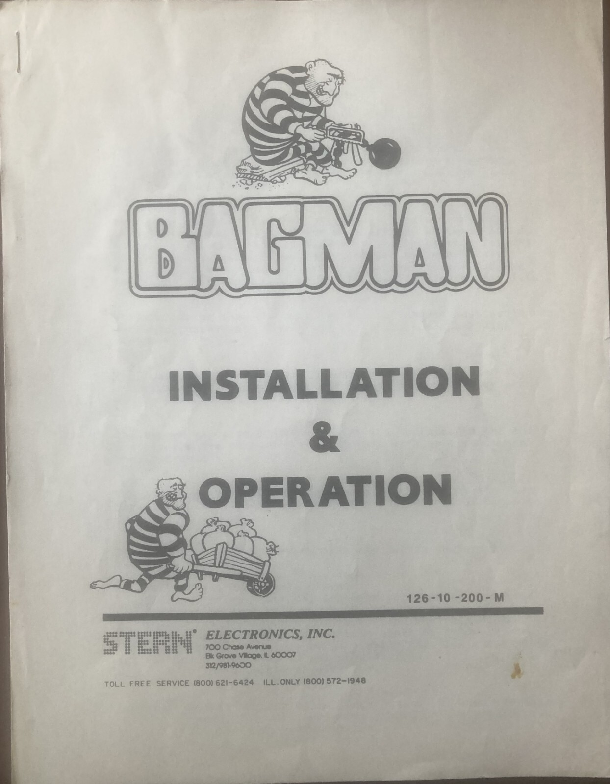 Bagman Arcade Game Manual