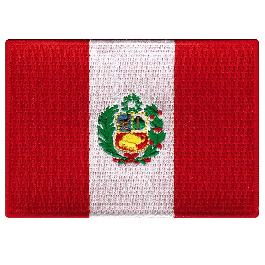 PERU FLAG PATCH PERUVIAN SOUTH AMERICAN NATIONAL EMBLEM embroidered iron-on NEW