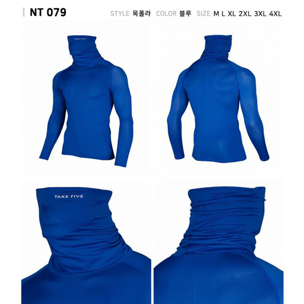 Take Five Mens Cool Dry Compression Baselayer Turtle Neck Activewear Shirts 073