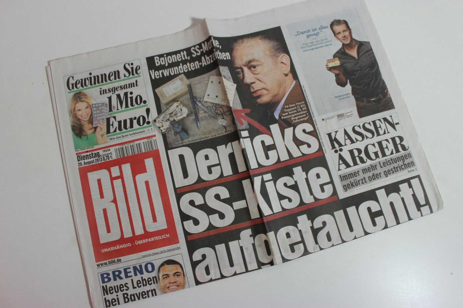 BILDzeitung 20/08/2013 August 20/8/2013 Special Occasion Gift