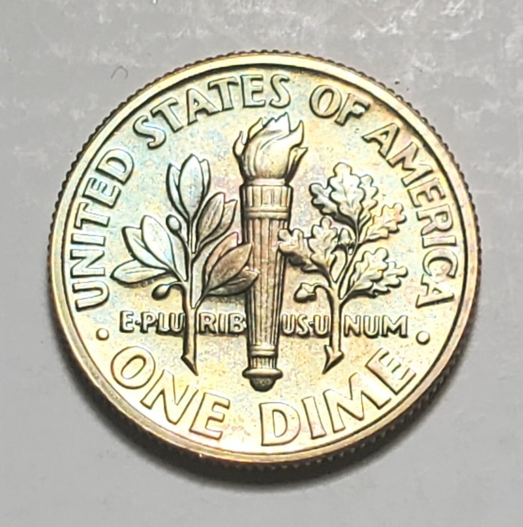 TONED 1989 S ROOSEVELT DIME PROOF UNC #C7285