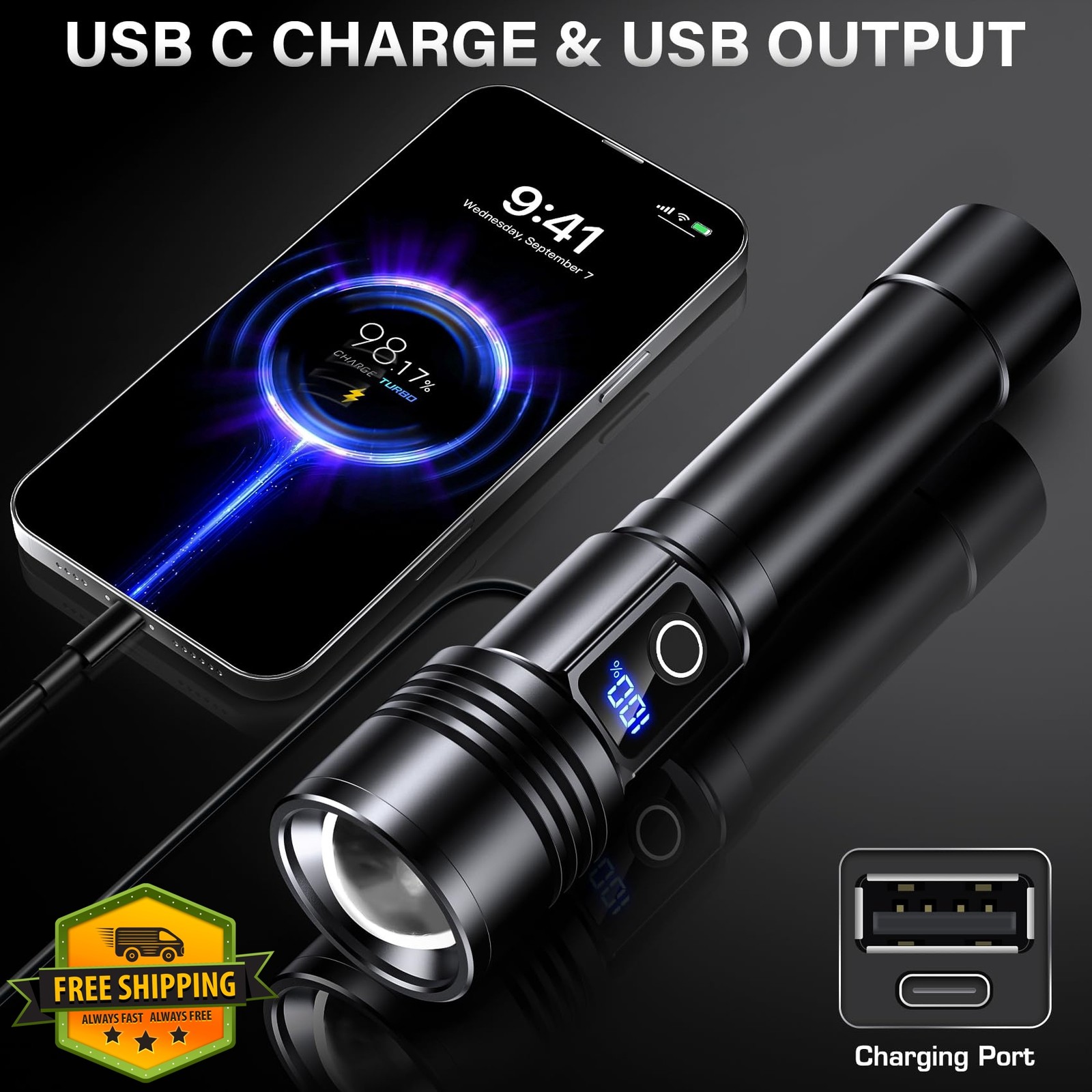 AKNEAR Rechargeable LED Flashlight