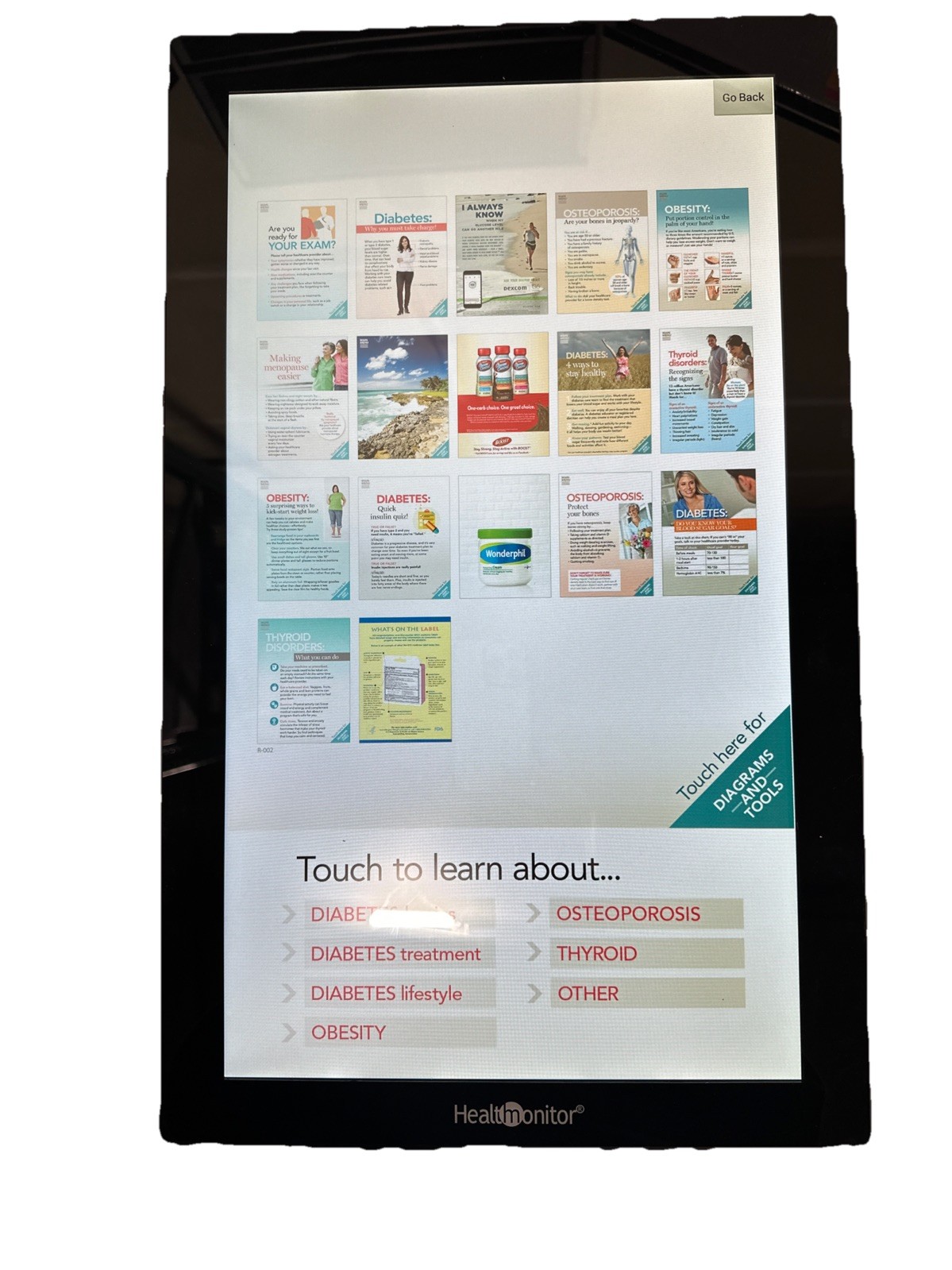 HealthMonitor Interactive Patient Education Touchscreen Display Medical Office