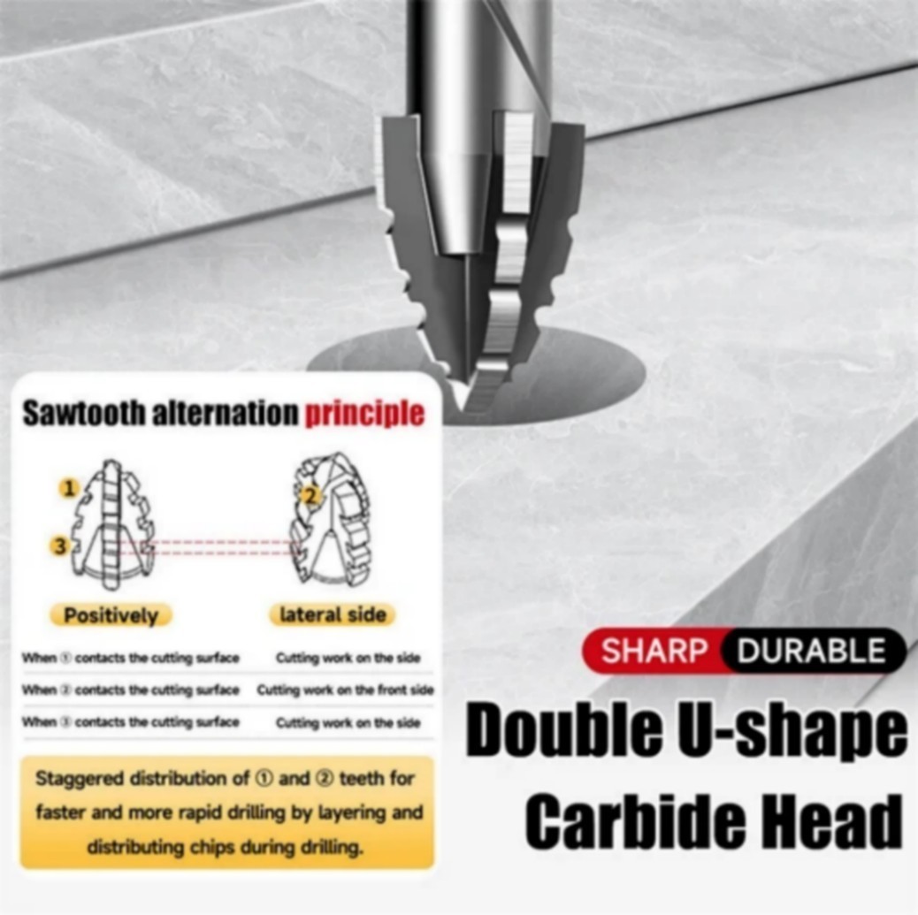 4 Pack Four-Flute Sawtooth Eccentric Drill Bit High Hardness Eccentric Drill Bit