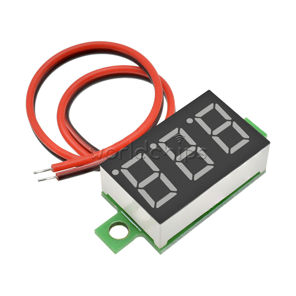 0.36 inch Red Mini LED Panel Voltmeter Voltage Meter 2 Wire 3-Digital 4V~30V