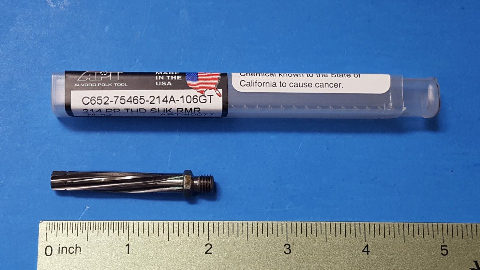 REAMER , C652-75465-214A-106GT , ALVORD-POLK , 214 PR THD SHK RMR