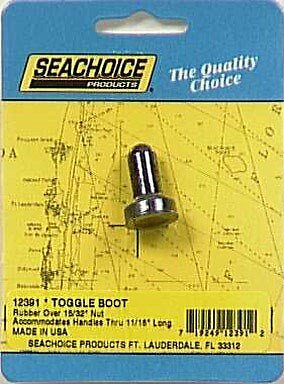 Seachoice 15/32"-32 Mounting Stem Toggle Boot Seal Brass Threads Black 12391
