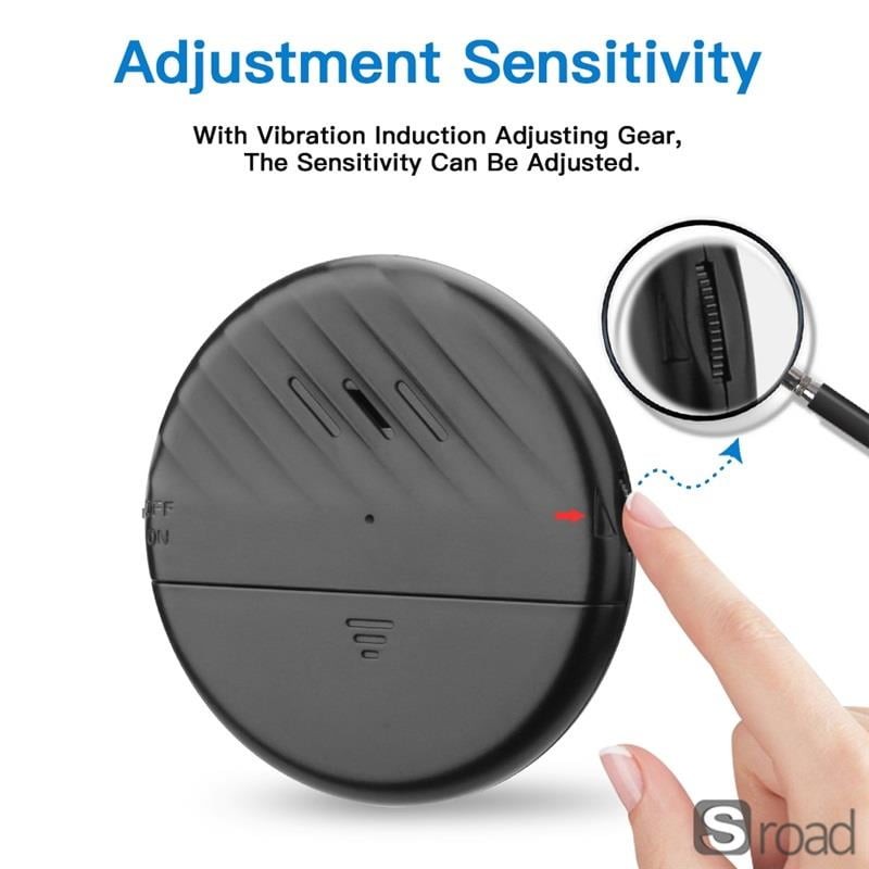 Wireless Vibration Sensor Alarm 125dB, Adjustable Sensitivity For Window Door