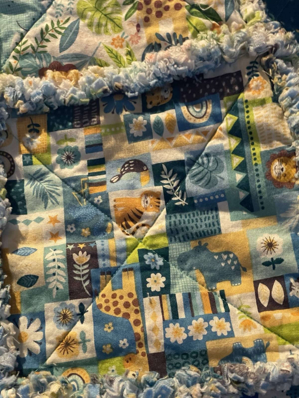 Fun in The Jungle Rag Quilt