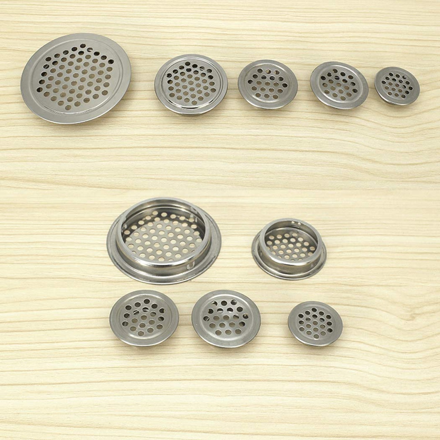 29mm Flat Circular Air Vent Covers Stainless Steel Mesh Hole for Cabinet Bath...