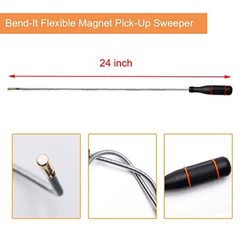 3 Pack Telescoping Magnetic Pickup Tool Set Extendable Bendable Retriever Stick