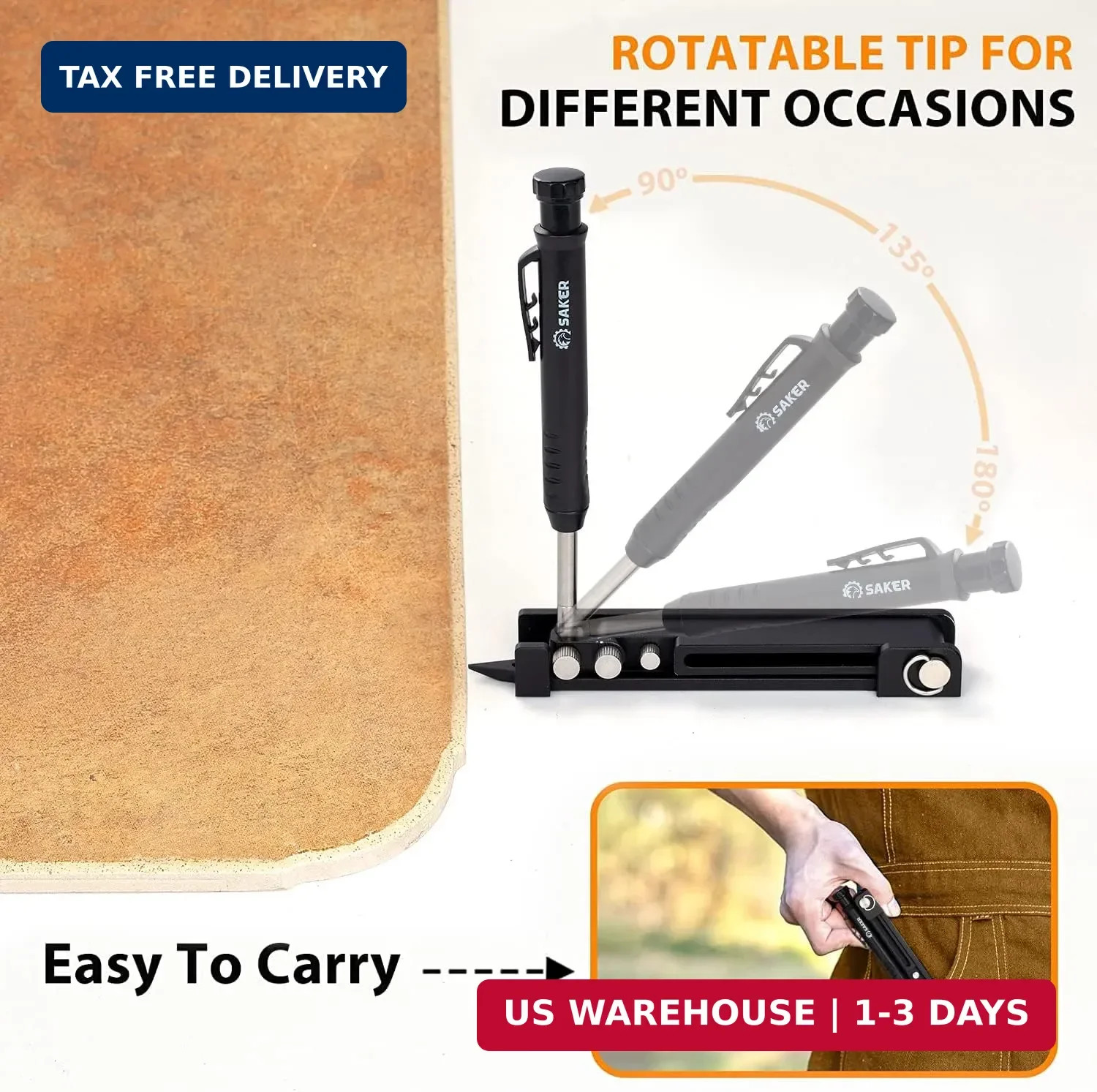 Multi-function Scribing Tool- Construction Pencil- Aluminum Alloy Scribe T