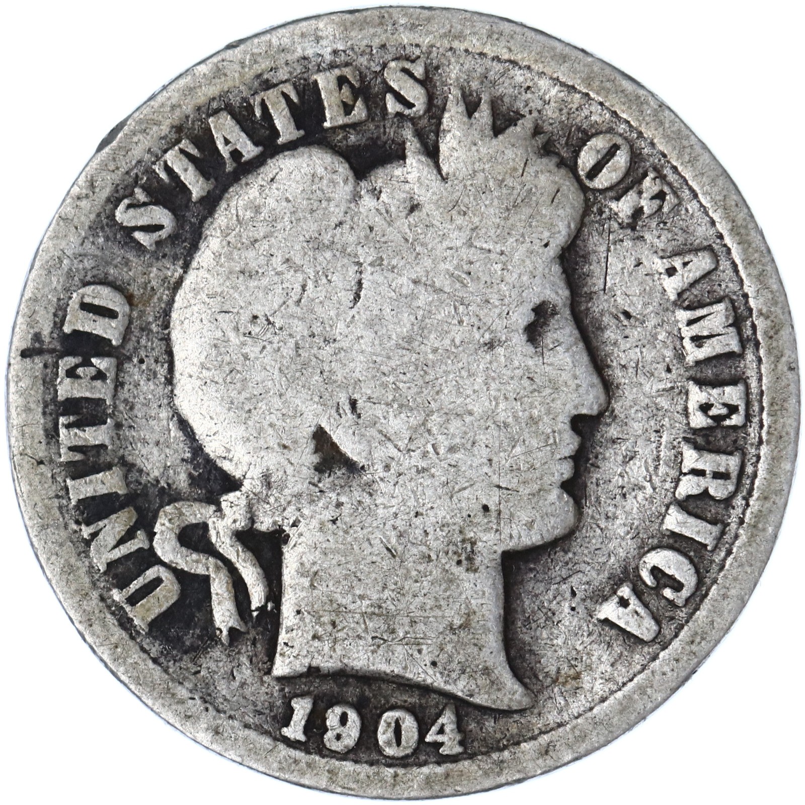 1904 (P) Barber Dime 90% Silver Good GD
