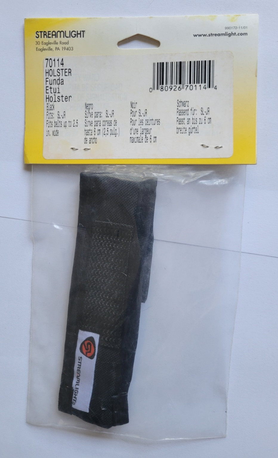 Streamlight SL-JR Flashlight Holster - BLACK. Streamlight Model 70114