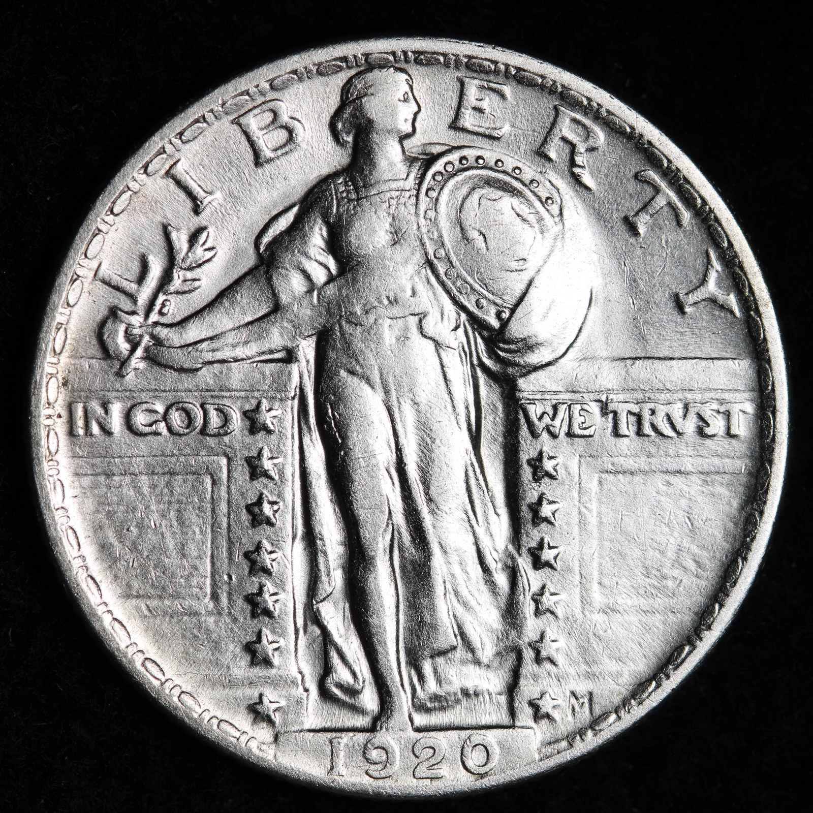 1920 Standing Liberty Silver Quarter AU+ E305 GKULM