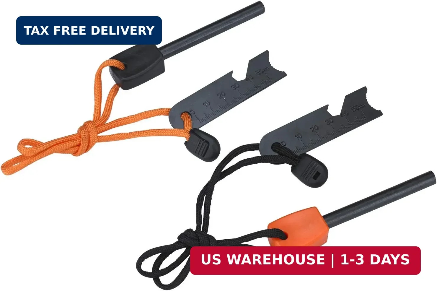 FOSTAR Ferrocerium Alloy Rod Fire Starter, 5/16 Inch Thick Waterproof Fire Steel