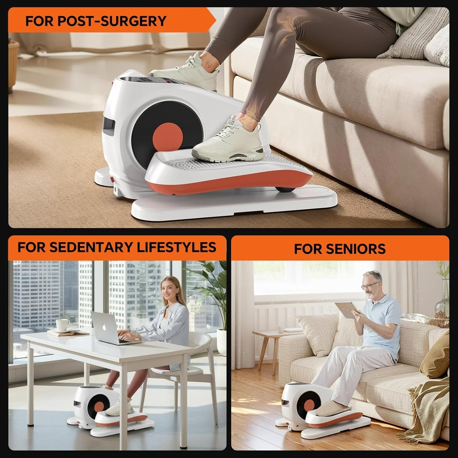 Ellipse Leg Exerciser for Seniors, Quiet & Portable Electric Seated Eclipse E