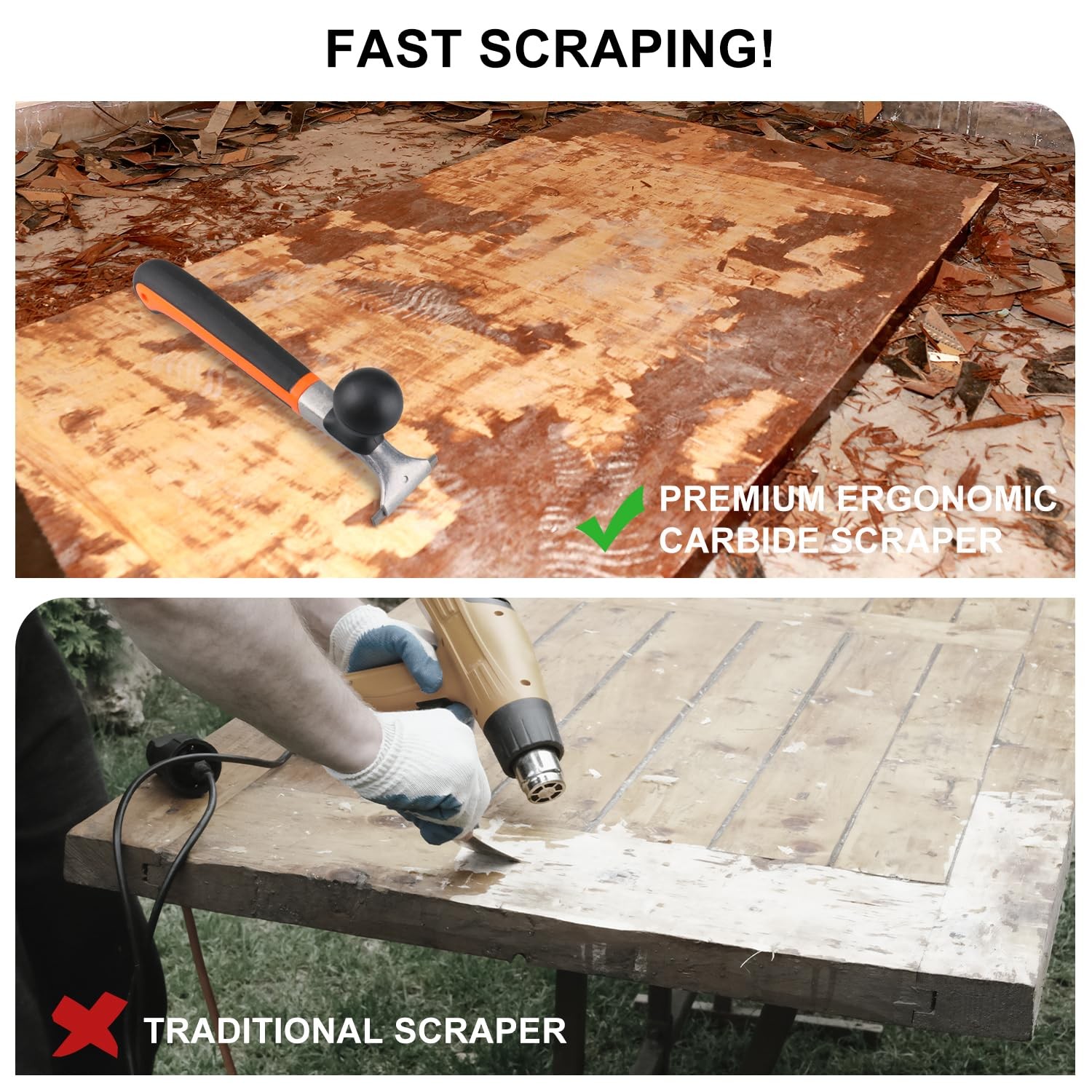 Premium Ergonomic Carbide Scraper,2-1/2",Scraper Tool for Removing Varnish, P...