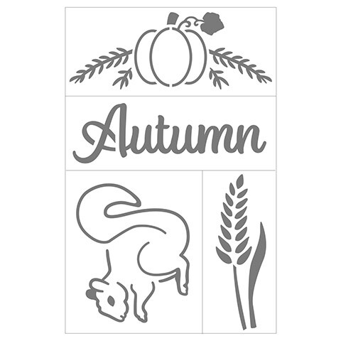 Large 11x17 Adhesive Stencils in Fall Designs, 6 pack
