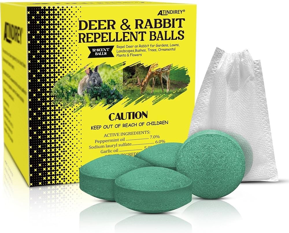 Deer & Rabbit Repel For Natural Garden Yard Deterrent Balls 18 Pack