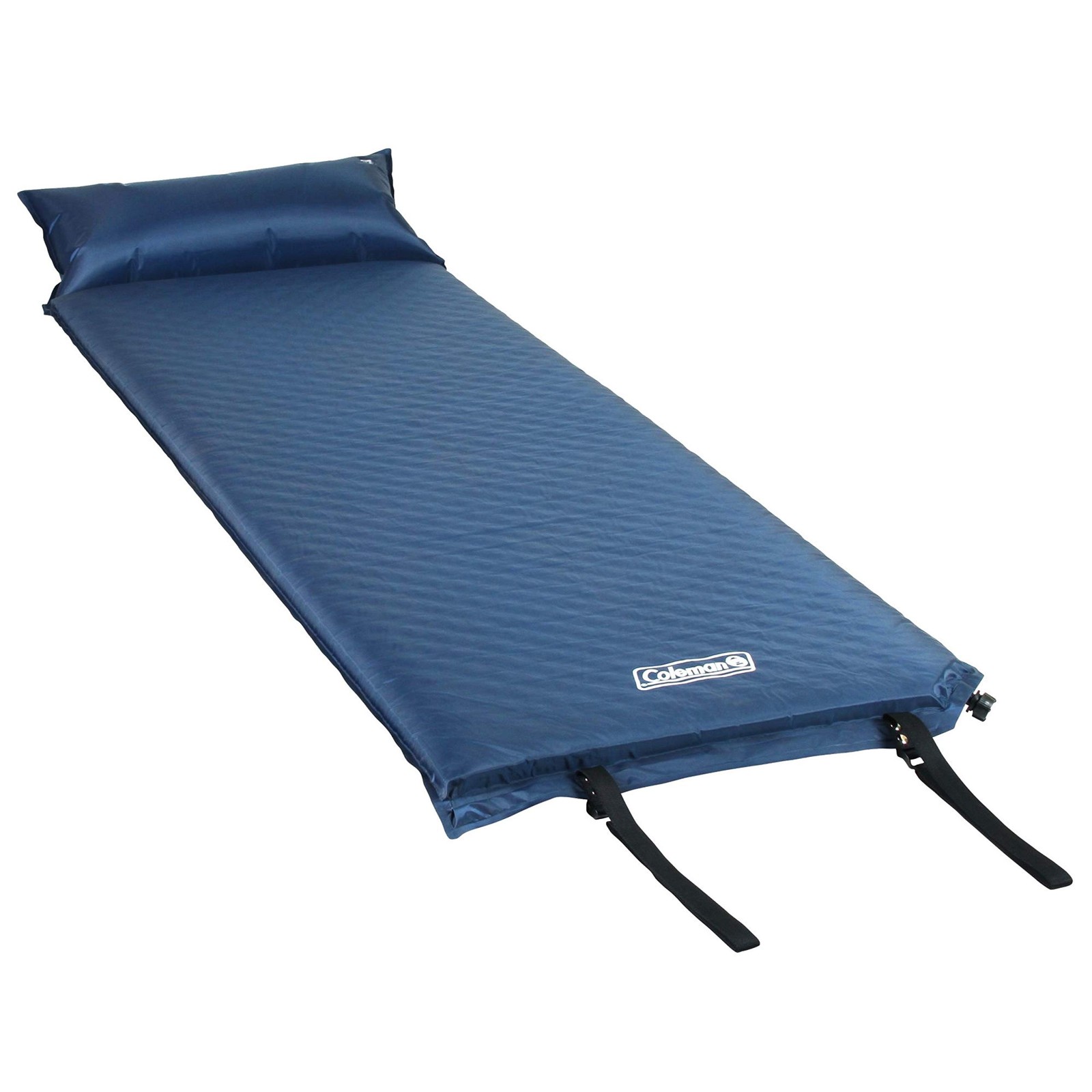 Coleman Self-Inflating Sleeping Pad with Pillow, 76 x 25 x 2.5 inches, Blue