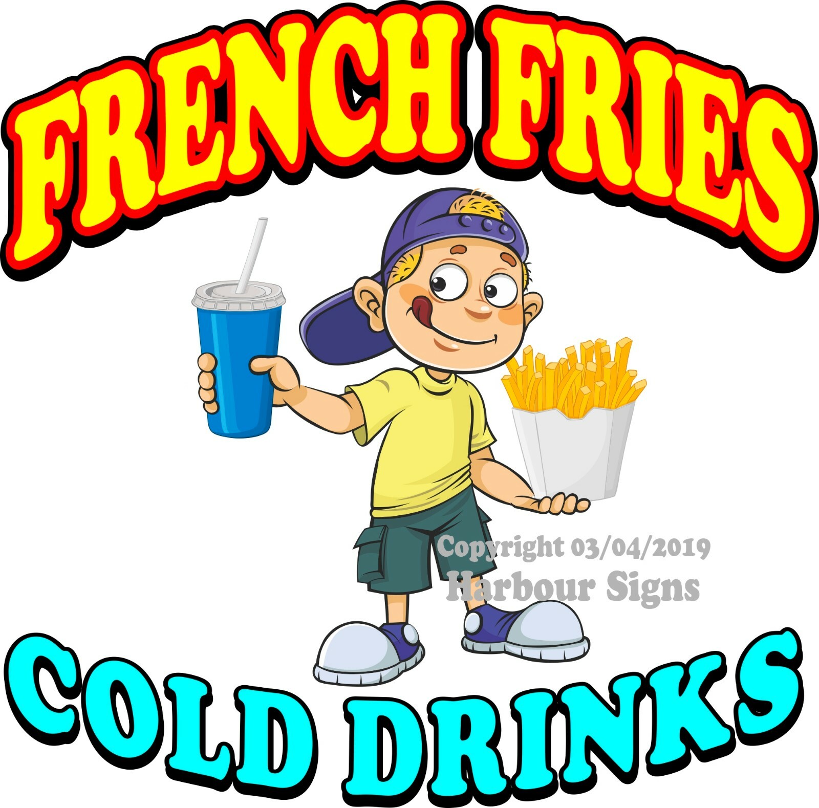 French Fries DECAL (Choose Your Size) B Soda Concession Food Truck Sticker