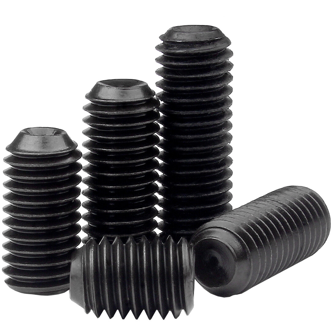 #10-24 Socket Set Screws w/ Cup Point, Alloy Steel w/ Black Oxide, Coarse Inch