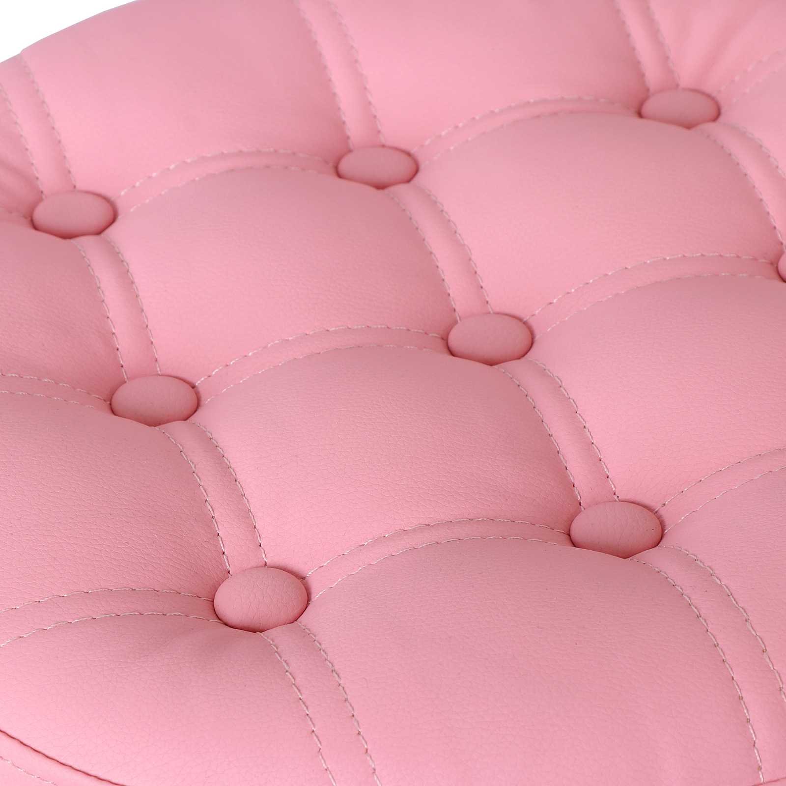 2 PCS Pink Vanity stool for Makeup Room Adjustable Height PU Leather Bar Stool