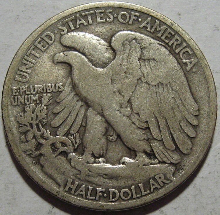 = 1920-D VG/FINE WALKING Half, Nice Details, FREE SHIPPING