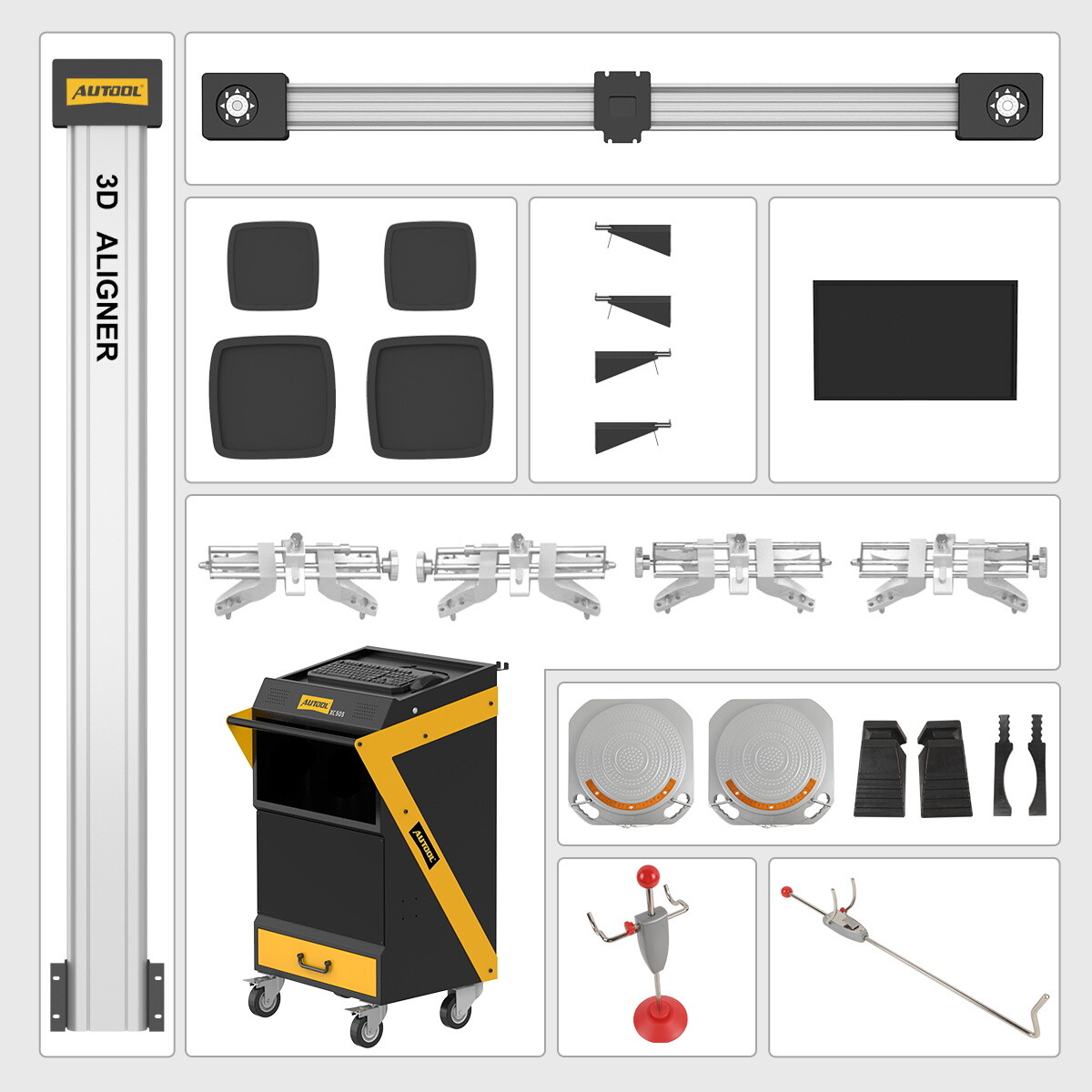 AUTOOL 3D Wheel Alignment Machine Wheel Aligner Aligning System For 4-Post Lifts