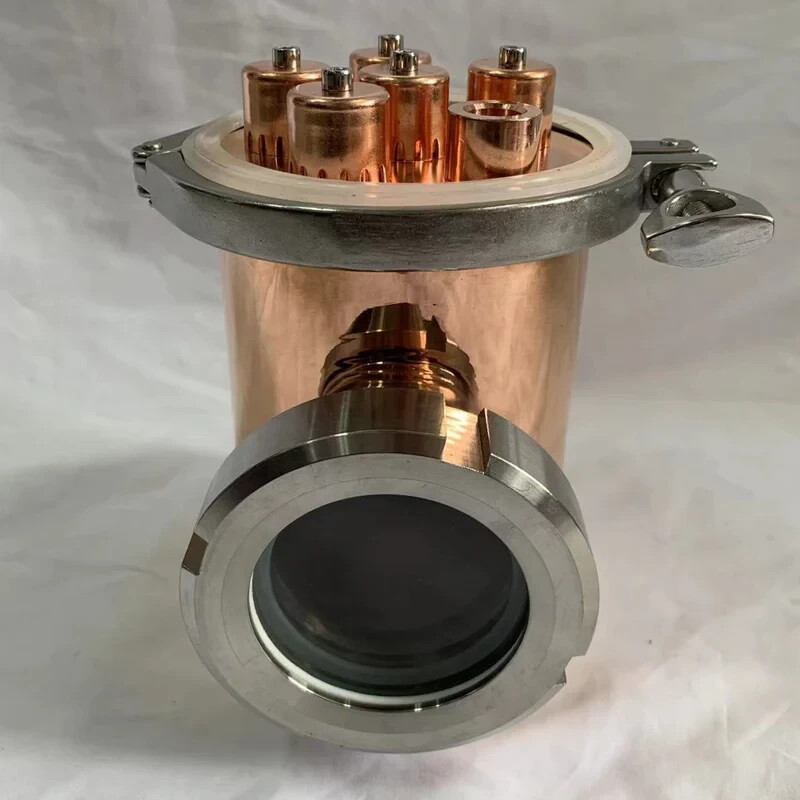 4 inch Copper Reflux Column Section - w Clamp Gasket & Bubble Plate Moonshine