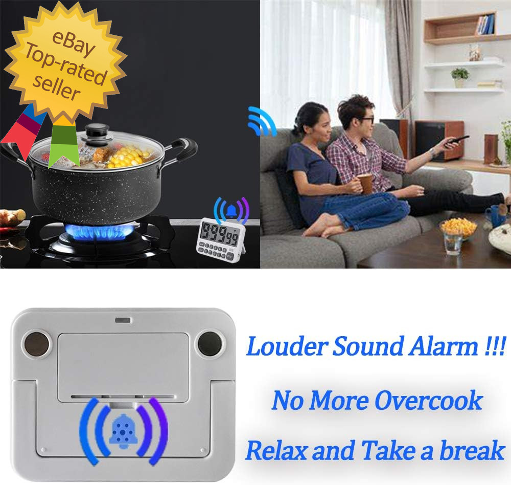 Digital Kitchen Timer, Large Display Countdown/Up Timer with Digits Directly Inp
