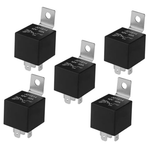 5 Pieces 5 Pin Car Relay, 12V 40A SPDT Automotive Relay with Metal Mounting