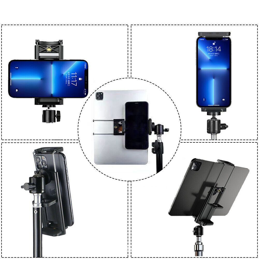 47.2" Tablet Floor Tripod Stand Adjustable Height For 7"-11" ipad iPhone Galaxy